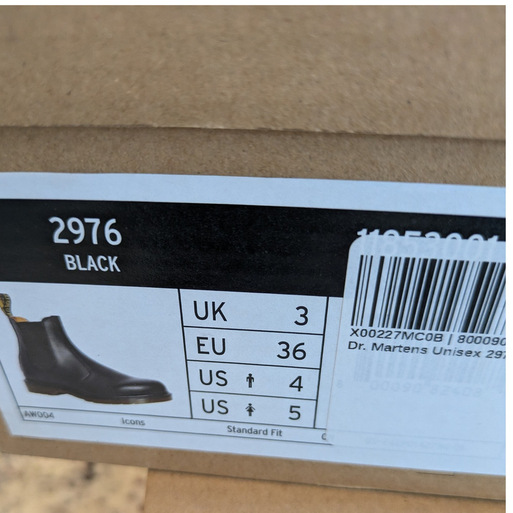 Dr. Martens Men's 4 2976 Chelsea Boots Black Leather Women's 5 Docs NEW - Picture 7 of 8